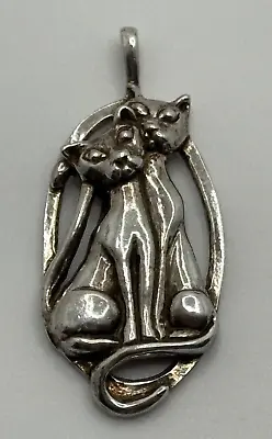 Kabana Sterling Silver Cat Kitten Pendant Signed KBN • $50.99