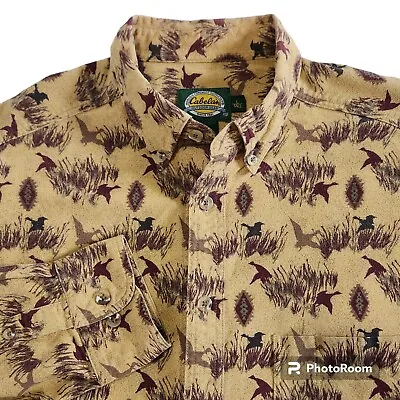 Cabelas Duck Hunt L Tall Mens Long Sleeve Cotton Button Down Plaid Outdoor Goose • $21