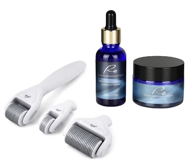$89.95 • Buy Re Derma Roller 3pcs Set + Hyaluronic Acid Boost Face Serum (30mL) +Cream (50mL)