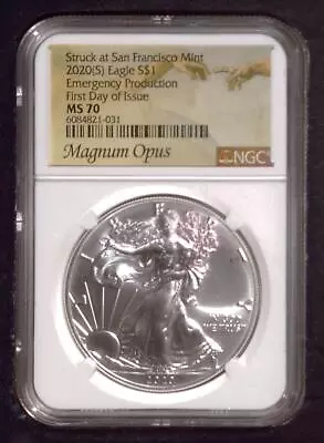 2020-S American Silver Eagle | NGC MS70 |.999 Silver 1 Oz $1  ASE | Emergency • $40.55