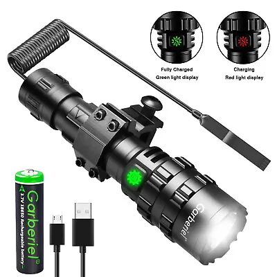 $18.95 • Buy Tactical Police Gun Flashlight +Picatinny Rail Mount+Switch For Hunting Shooting
