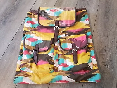 Mossimo Supply Co Aztec Backpack Purse Tribal Print Cinch Bag Southwestern Boho • $22.99
