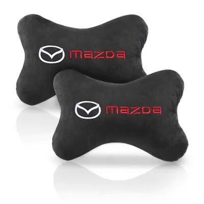 2PCS Car Seat Headrest Neck Pillows Cushion Pad For Mazda Black Full Cotton • $29.99