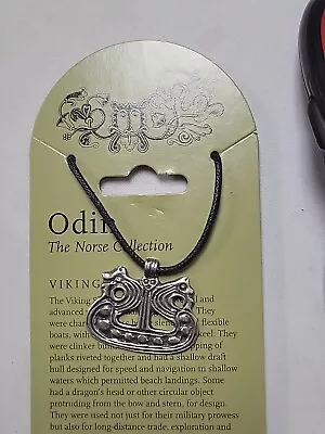 Small Viking Ship Dragon Boat  Pewter Pendant From The Odin Norse Collection • $8.95