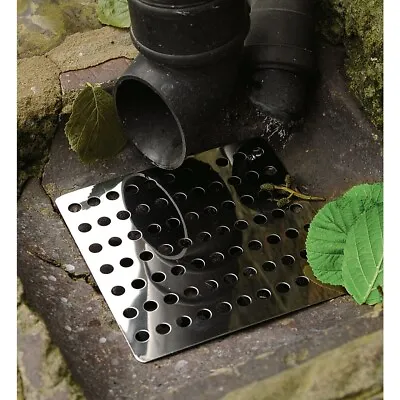 £6.99 • Buy TWO Drain Guard Covers Tidy Leaf Stainless Steel Outside Square 6  15cm Grate UK