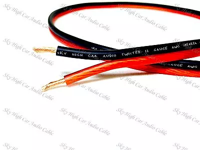 50' Feet TRUE 12 Gauge AWG RED/BK Speaker Wire Car Home Audio Ft GA • $19.95