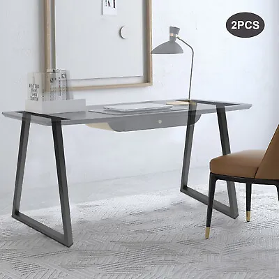 28in Metal Table Legs Trapezoid Desk Legs Set Of 2 Steel Coffee Table Legs • $55.79