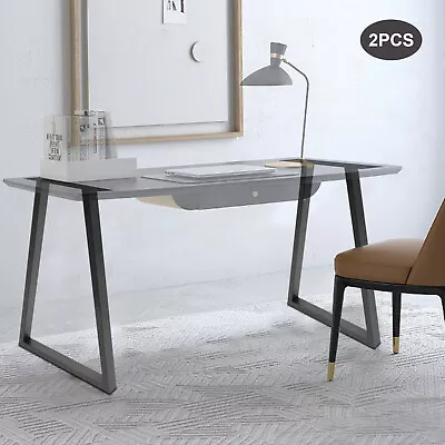 28inch Metal Table Legs 2PCS Black For Office Table Trapezoid Dining Table Legs • $59