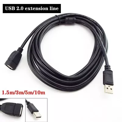 1.5/3/5/10M USB 2.0 Extension Cable Male To Female Data Cable Extender Cord Wire • $4.39