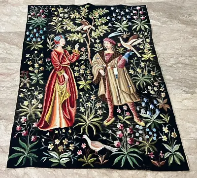 French Aubusson Tapestry Wall Hanging Goblin Medieval Tapestry  127 X 97 CM • $175.59