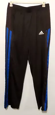 Adidas Climacool Men's Large Soccer Training Pants Black With Blue Trim • $17.95