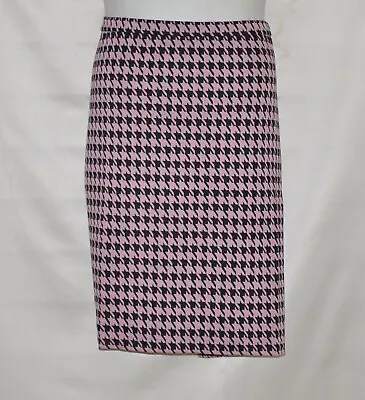 Joan Rivers Houndstooth Knit Slim Skirt Size M Pink/Black • $6.99