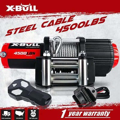 X-BULL 4500LBS 12V Electric Winch Steel Cable Towing Track Off-Road 4WD ATV UTV • $149.90