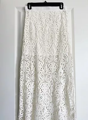 NWT MIGUELINA White Celine Floral Crochet Lace Maxi Skirt Size S $498. • $214