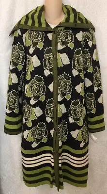 $299 • Buy Missoni Coat Green And Black Floral Print Knit Size 10-12