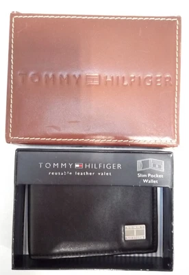 £9.99 • Buy TOMMY HILFIGER Men's Black Leather Slim Pocket Wallet With Belt Hook Boxed #514