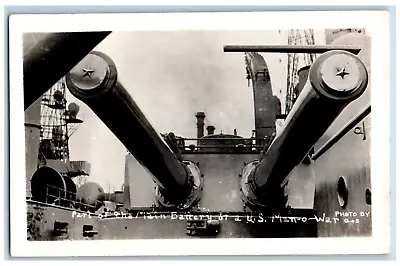 Navy Ship Postcard RPPC Photo Part Of The Main Battery Of A U S Man O War C1910s • $29.95