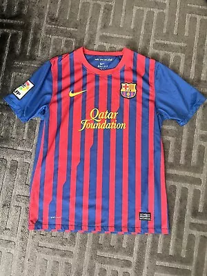 Nike 2011-2012 FC Barcelona Barca FCB Home Jersey Shirt Messi Qatar Youth Large • $29.90