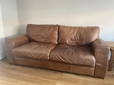 £200 • Buy Halo Soho Vintage Leather 3 & 2 Seater Sofas