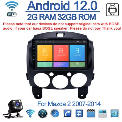 Android 12.0 32GB Car Stereo Radio GPS WIFI Navi Player For Mazda 2 2007-2014 • $107.89