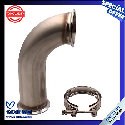 3INCH 90 Degree Vband W/clamp Pipe Short Leg UNIVERSAL Downpipe With Clamp Turbo • $47