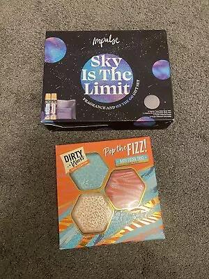 IMPULSE SKY IS THE LIMIT FRAGRANCE GIFT SET & Dirty Works Bath Bomb Set New! • £4.99