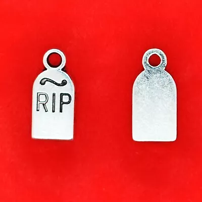 £2.39 • Buy 10 X Tibetan Silver RIP Grave Stone Halloween Zombies Charms Pendants