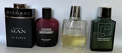 4 Men's Fragrances Collection Bvlgari Man In Black Burberry Paco Rabanne & Mor • $112.49