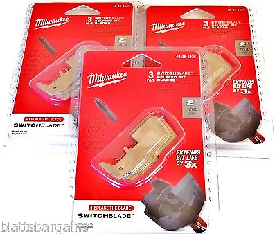 9 Milwaukee 2  Switchblade Replacement Blades 48-25-5535 Selfeed Bit (3 Packs) • $21.99
