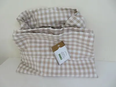 Pottery Barn Gingham Basket Liner Tan White Check Farmhouse New One Size • $23.99