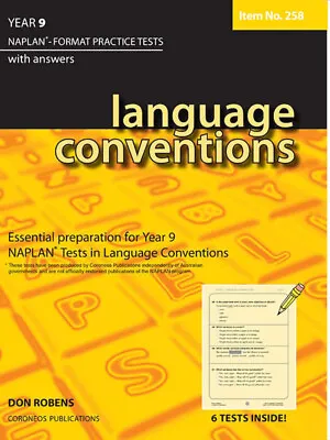 Language Conventions Year 9 NAPLAN* Format Practice Tests # 258 • $18.95