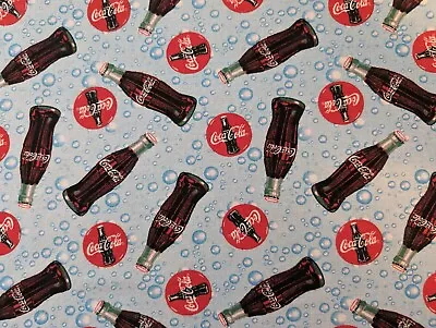 Coca Cola Cotton Print Fabric 36  By 44  • $7