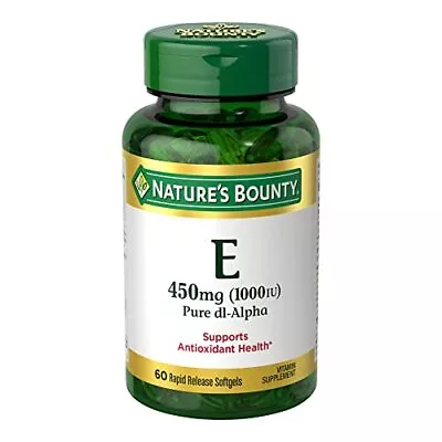 Nature's Bounty Vitamin E 1000 IU Softgels Supports 60 Count (Pack Of 1)  • $19.18