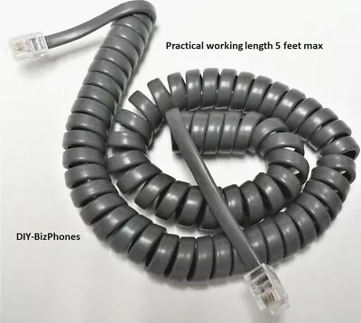 Avaya Gray Handset Cord 6400-Series Phone Definity 6416D Receiver Curly 9Ft • $6.99