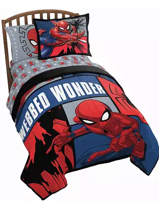 New Spider Man Twin Size Comforter Set Marvel Avenger Set Kid's Boy's Bedding  • $87.98