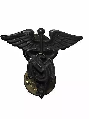 US Army Officer Branch Insignia - Medical Service Subdued Black Metal • $5.99