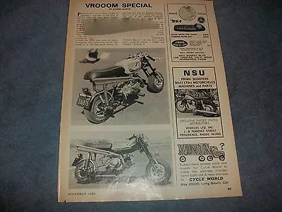 1965 Custom Honda 50cc Mini-Bike Vintage Article  Vroom Special  Tohatsu • $9.99