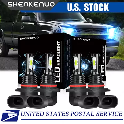 For Chevrolet S10 1998-2003 - 4PC 8000K LED Headlight High & Low Beam Bulbs Kit • $25.09