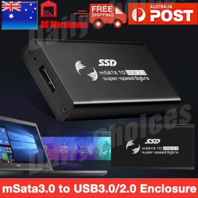 $11.45 • Buy Mini MSATA To USB 3.0 2.0 SSD External Enclosure Converter Adapter SSD Case Box
