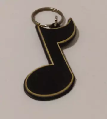 Black Musical Note Pliable Novelty Keyring • $9