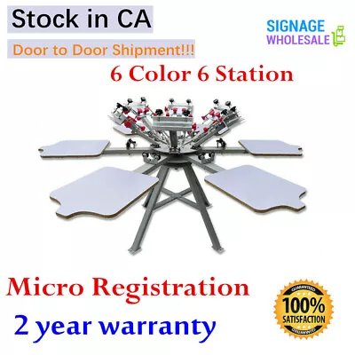 Manual 6 Color 6 Station Micro Registration Tshirt Screen Printing Press Machine • $1753.96