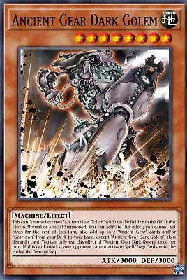 Ancient Gear Dark Golem LEDE-EN006 - Super Rare -  NM PRESALE 4/26 • $1.99