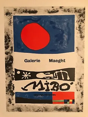 1959 Joan Miro Poster  Galerie Maeght Original Lithograph Mourlot  Plate-signed • $49