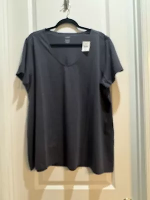 NWT J Jill Purejill XL Gray Elliptical Tee Short Sleeves Slit Armpit To Armpit23 • $48