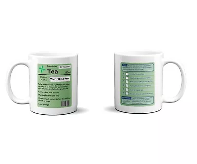 Personalised Funny Prescription Pharmacist Joke Coffee Tea Mug Gift 11oz Ceramic • £9.99
