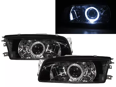 LANCER EVO 4 96-98 4 Guide LED Halo Projector Headlight BK For Mitsubishi LHD • $380.55