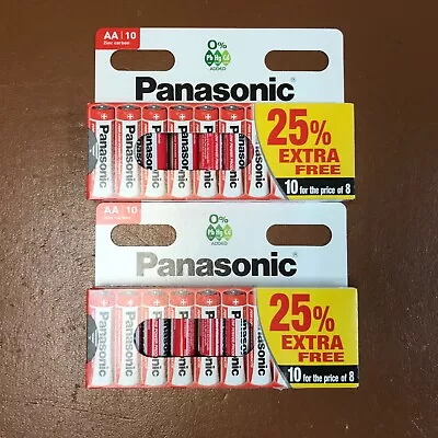 20 X AA Genuine PANASONIC Zinc Carbon Batteries - New R6 1.5V Longest Expiry • £5.29