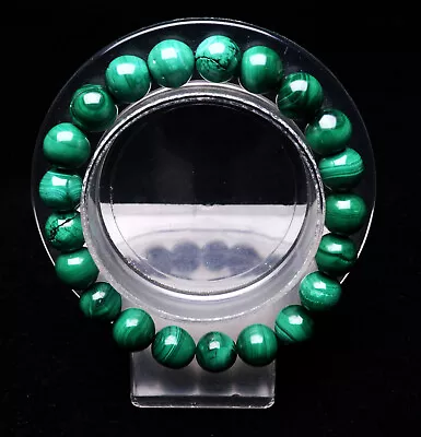 9.6mm Genuine Natural Green Malachite Gemstone Beads Bracelet AAAA • $6.50