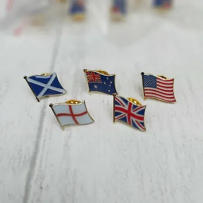 FLAG LAPEL PIN BADGE - Union Jack UK England Scotland USA Australia FREE POSTAGE • £2.79