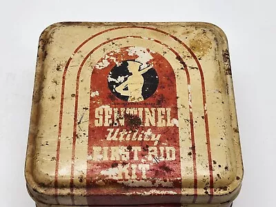 First Aid Kit Sentinel Utility Vintage Tin Metal Case Can Medical Bandage Box Ex • $12.99